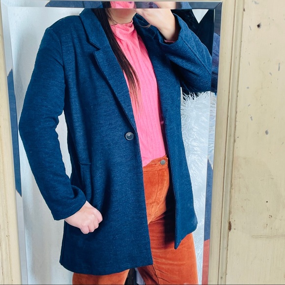 longline navy blazer